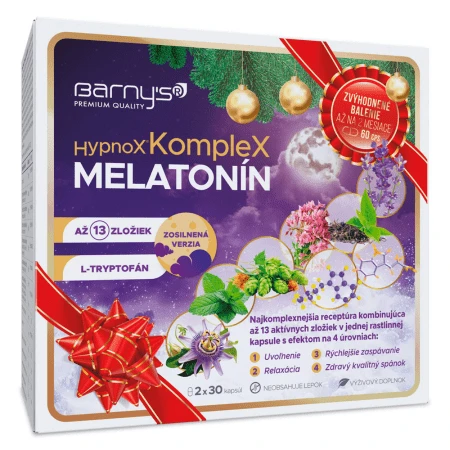 BARNY´S Hypnox komplex melatonín vianočné balenie 2 x 30 kapsúl
