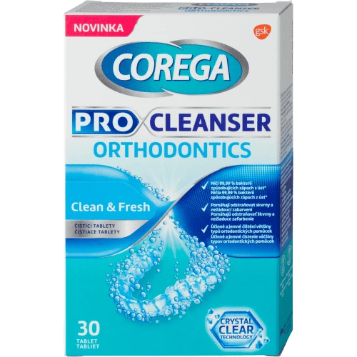 COREGA Pro cleanser orthodontics čistiace tablety 30 ks - balenie 2 ks
