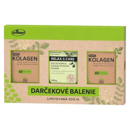 VITAR Eko kolagén box kolagén forte + darček soľ do kúpeľa set