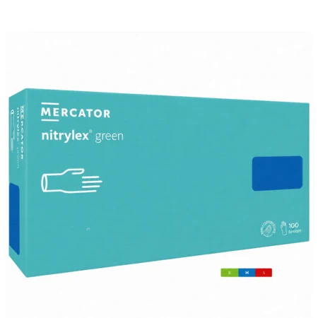 MERCATOR Nitrylex green nitrilové rukavice veľ.M mentolové 100 ks