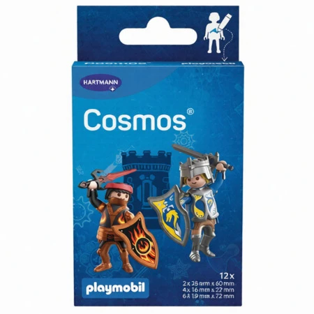 COSMOS Playmobil novelmore vodeodolná detská náplasť na rany 1 x 12 ks