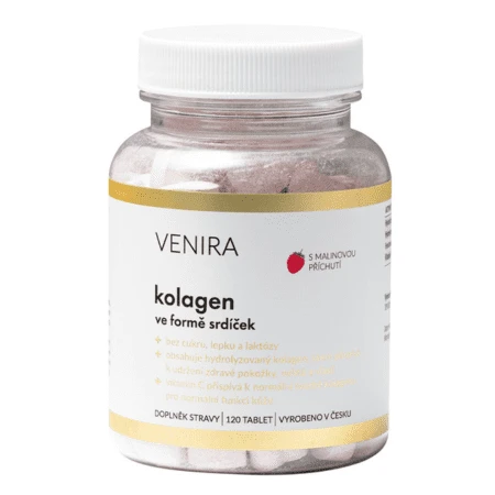 VENIRA Kolagén vo forme srdiečok 120 cmúľacích tabliet