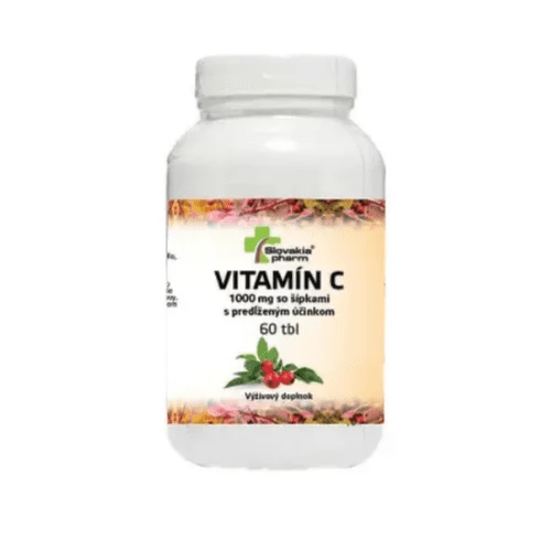 SLOVAKIAPHARM Vitamín C 1000 mg so šípkami s predĺženým účinkom 60 tabliet