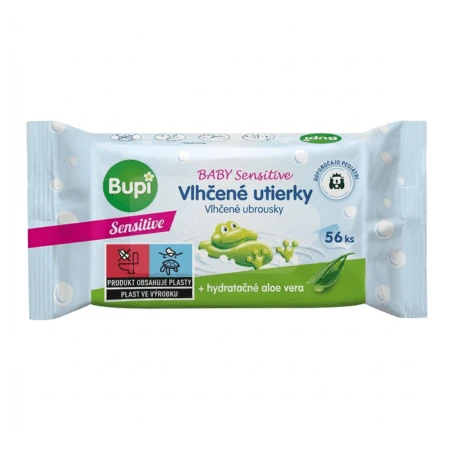 BUPI Baby Sensitive vlhčené utierky s aloe vera 1 x 56 ks