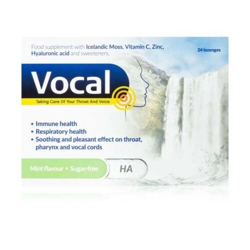 VOCAL HA pastilky s mätovou príchuťou bez cukru 24 ks