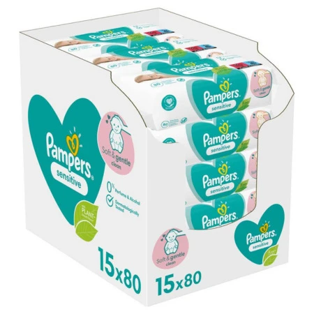 PAMPERS Sensitive box vlhčené obrúsky 15 ks