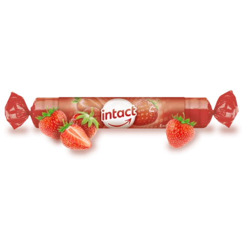 INTACT rolka hroznový cukor s vitamín C jahoda 40 g