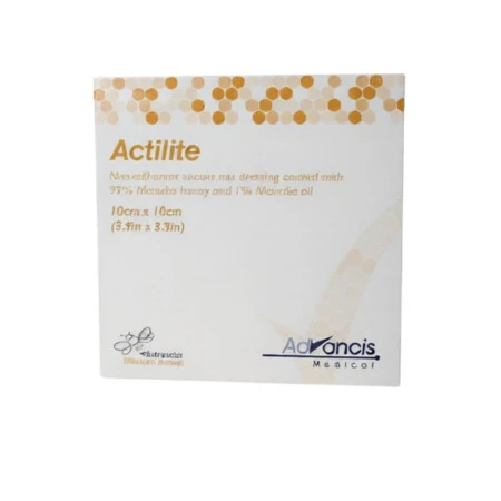 ACTILITE Krytie na rany antimikrobiálne 10 x 20 cm, neadherentná viskóza napustené manukou 10 ks