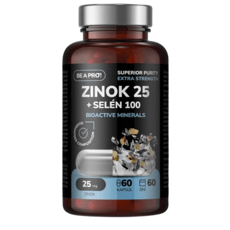 BE A PRO! Zinok 25 + selén 100 bioactive minerals 60 kapsúl