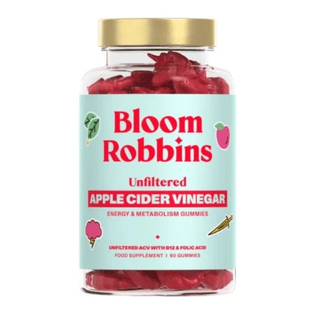 BLOOM ROBBINS Unfiltered apple cider vinegar 60 žuvacích pastiliek