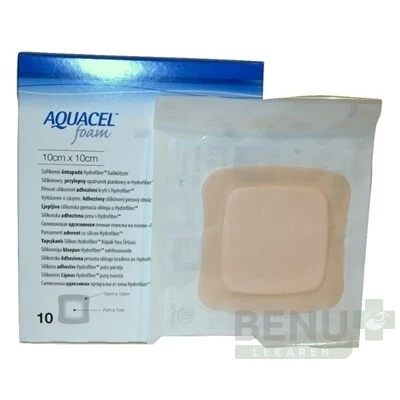 AQUACEL Foam Hydrofiber krytie na rany adhezívne 10x10 cm 10ks