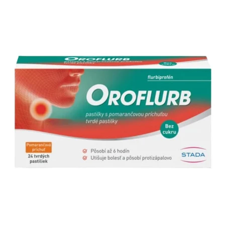 OROFLURB pastilky s pomarančovou príchuťou 24 pastilky