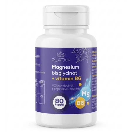 PLATAN Magnézium bisglycinát + vitamín B6 80 tabliet