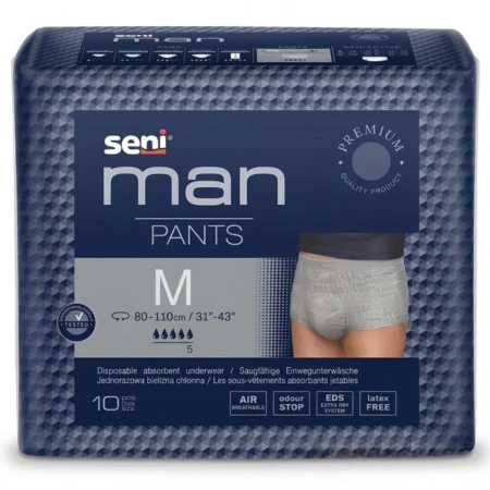 SENI Man pants M absorpčné nohavičky pre mužov pás 80-110 cm savosť 1000 ml 1 x 10 ks