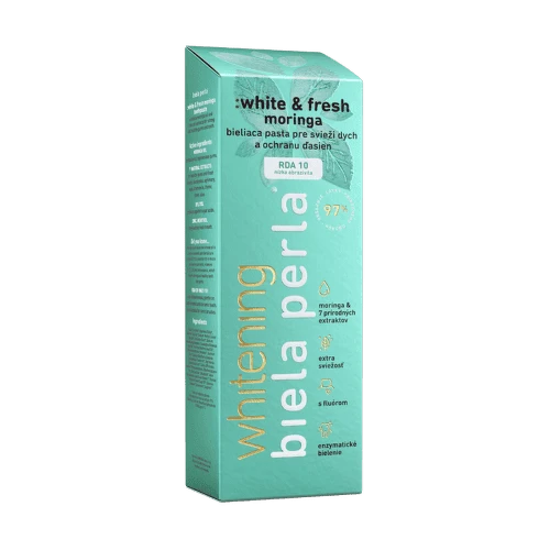 BIELA PERLA White & fresh moringa zubná pasta bieliaca 75 ml