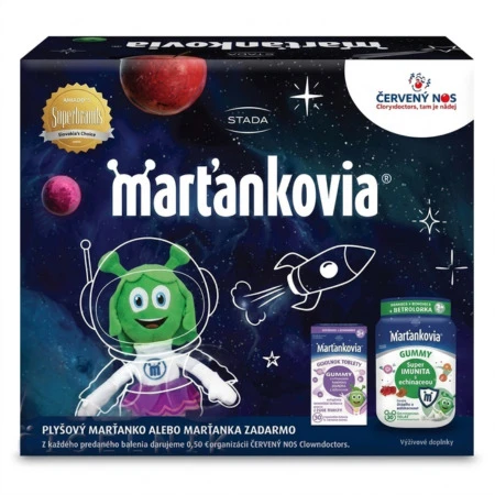 WALMARK Marťankovia s inulínom + gummy super imunita + plyšová hračka 1 x 1 set