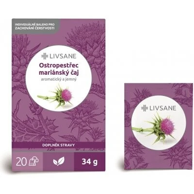 LIVSANE Pestrec mariánsky čaj 20 x 1,7g