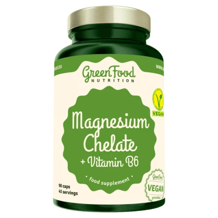 GREENFOOD Magnesium chelát + vitamin B6 90 kapsúl