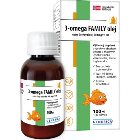 GENERICA 3-omega family extra čistý rybí olej 100 ml