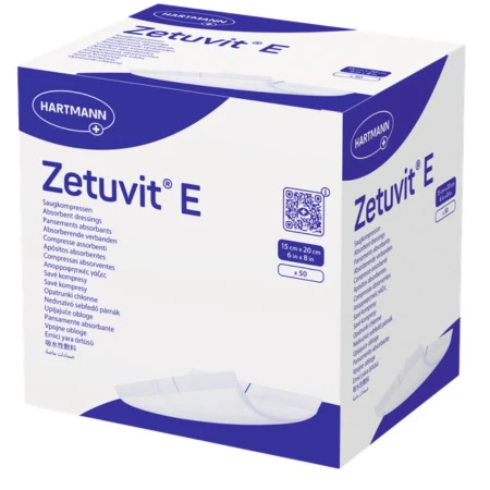 ZETUVIT E nesterilný nasiakavý kompres 15x20 cm 50 ks