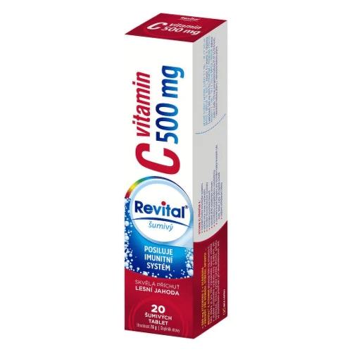 REVITAL Vitamín C 500 mg lesná jahoda 20 šumivých tabliet
