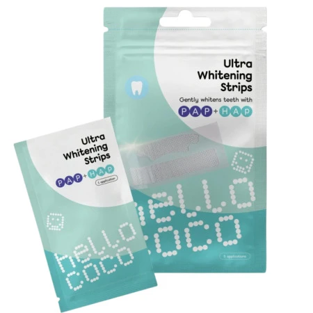 HELLO COCO PAP+HAP ultra whitening strips vrecúška po 2 pásiky 5 ks