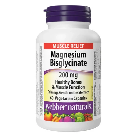 WEBBER NATURALS Magnézium bisglycinát 200 mg 60 kapsúl
