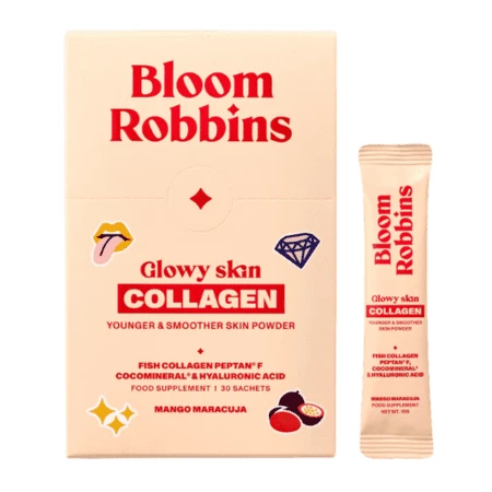 BLOOM ROBBINS Glowy skin collagen prášok mango/maracuja 30 vrecúšok