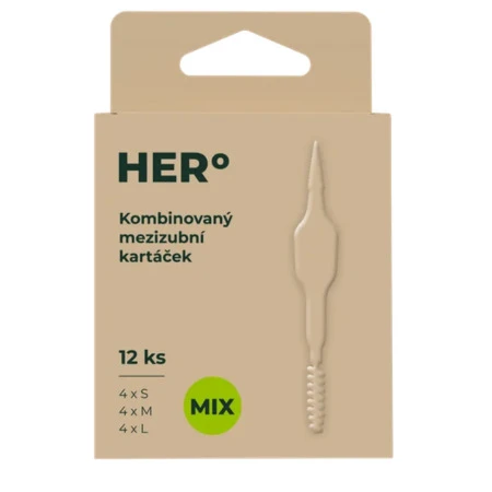 HERBADENT HERo medzizubná kefka mix veľkosti S, M, L kombinovaná 1 x 12 ks