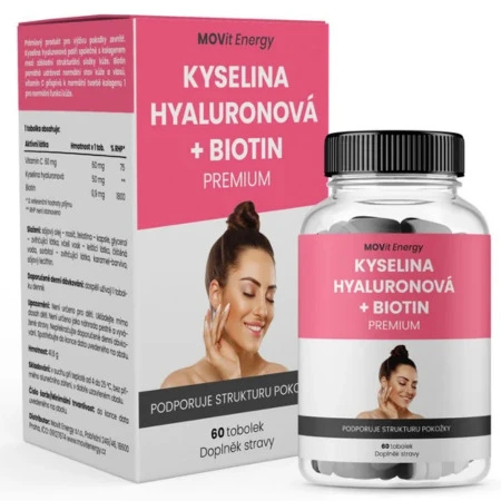 MOVIT Kyselina hyaluronová + biotin premium 60 kapsúl