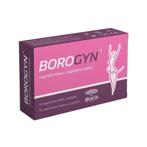 BOROGYN Vaginálne čapíky 10 x2 g