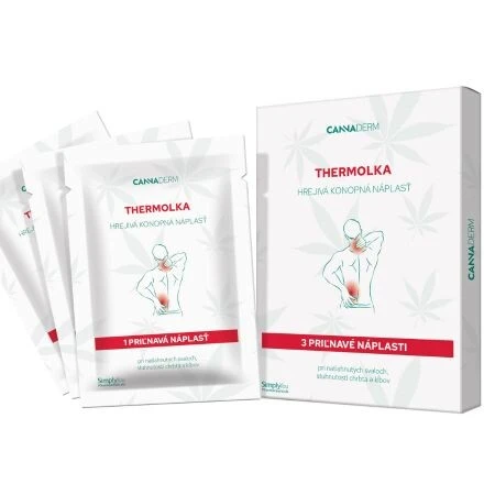 CANNADERM Thermolka hrejivá konopná náplasť 3 ks