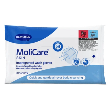 MOLICARE Skin napustené umývacie rukavice 8 kusov