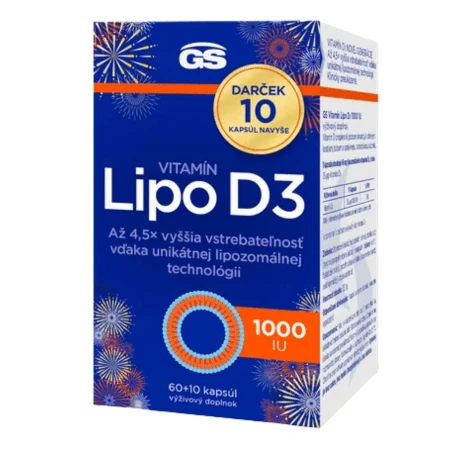 GS Vitamín lipo D3 1000 IU darček 70 kapsúl