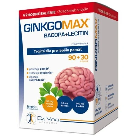 DA VINCI Ginkgomax + bacopa + lecitin 90 + 30 kapsúl ZADARMO