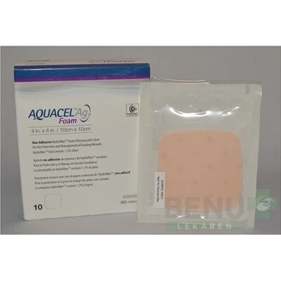 AQUACEL AG Foam Hydrofiber krytie na rany neadhezívne 10x10 cm 10ks