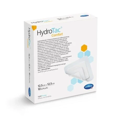 HYDROTAC Krytie na rany penové hydropolymérové impregnované gélom, 12,5 x 12,5 cm 10 ks
