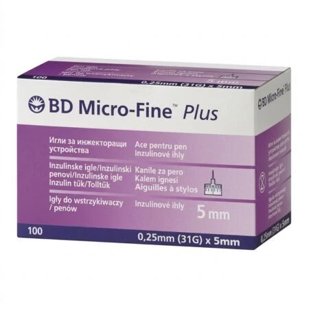 BD micro fine pen needle 0,25x5mm 31G 1x100ks