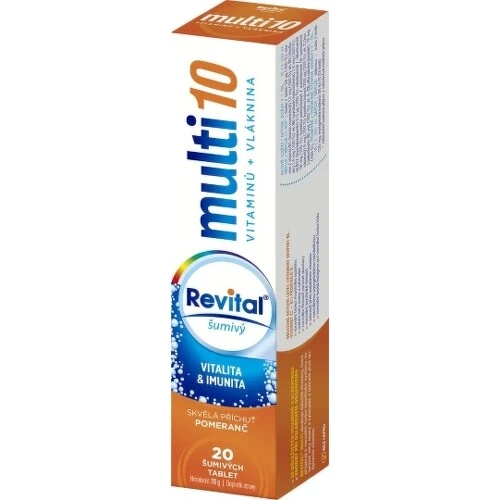 REVITAL Multi 10 vitamínov + vláknina 20 šumivých tabliet