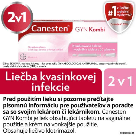 CANESTEN GYN Kombi vaginálna tableta 500 mg + krém 20 g