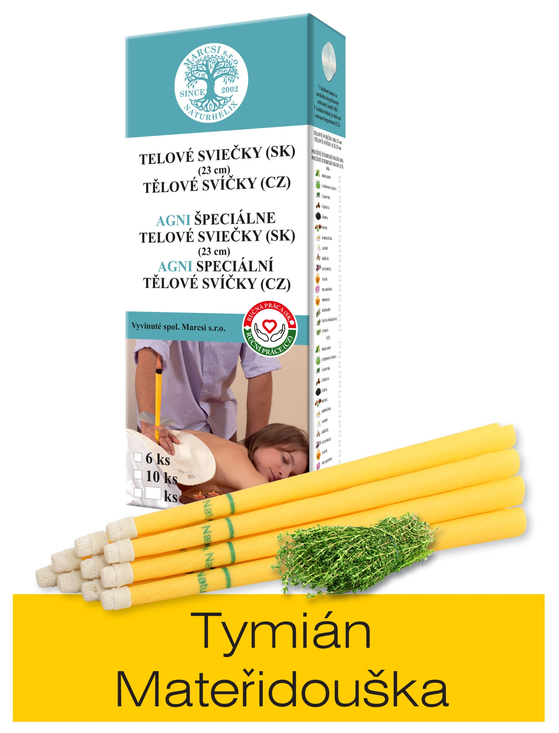 NaturheliX® Telové sviečky TYMIÁN (set6)