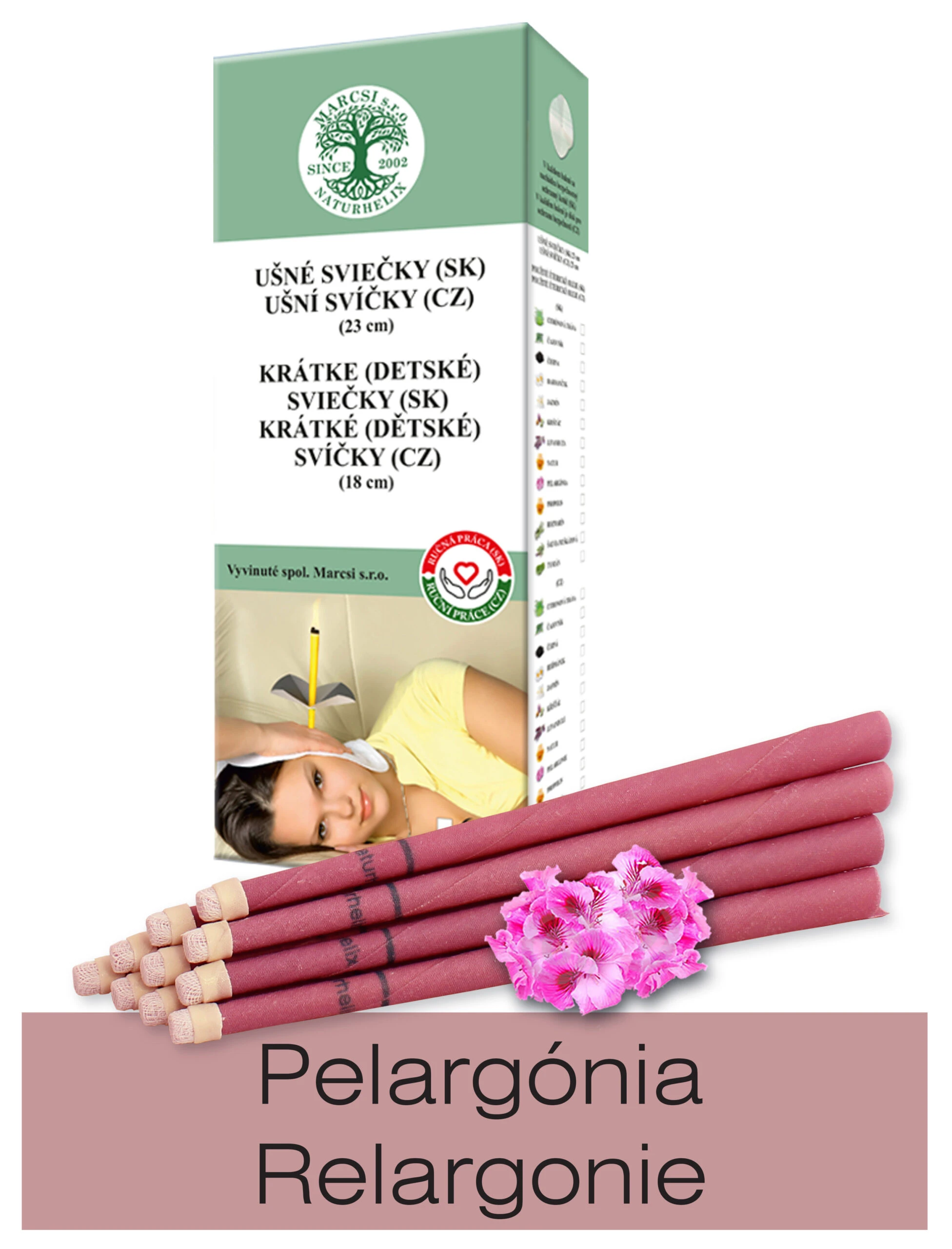 NaturheliX® Ušné sviečky PELARGÓNIA (set6)