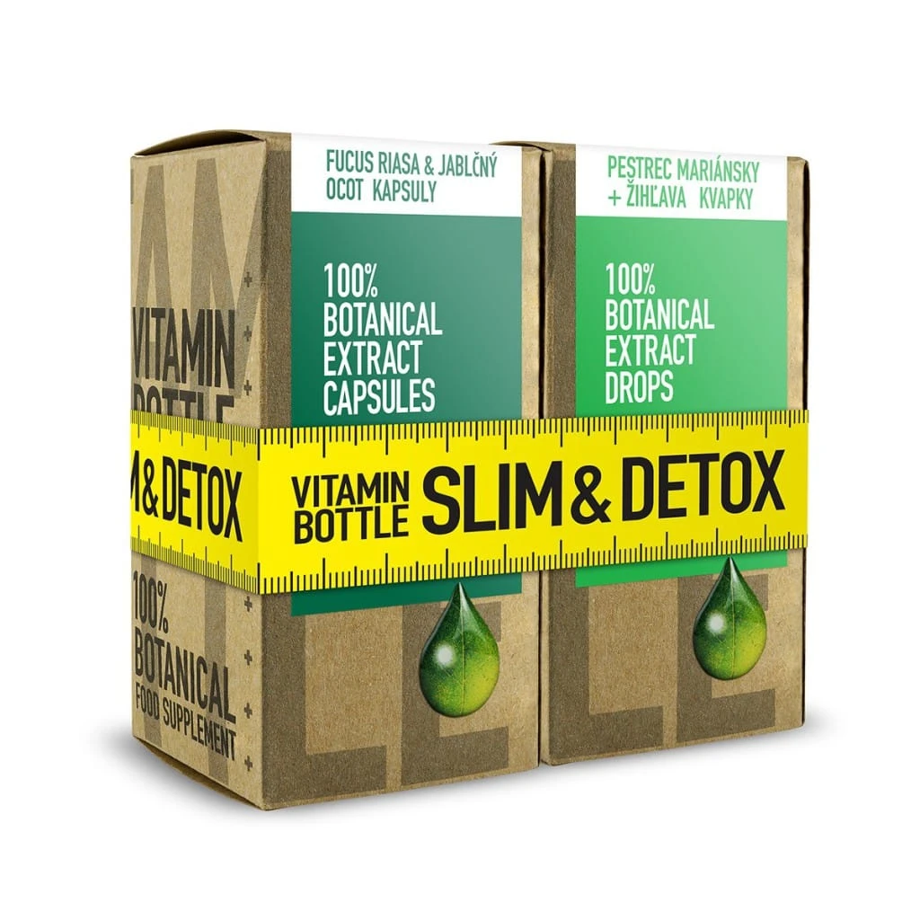 SLIM &amp; DETOX - Fucus riasa s jablčným octom 60 kapsúl + Pestrec mariánsky so žihľavou 50 ml