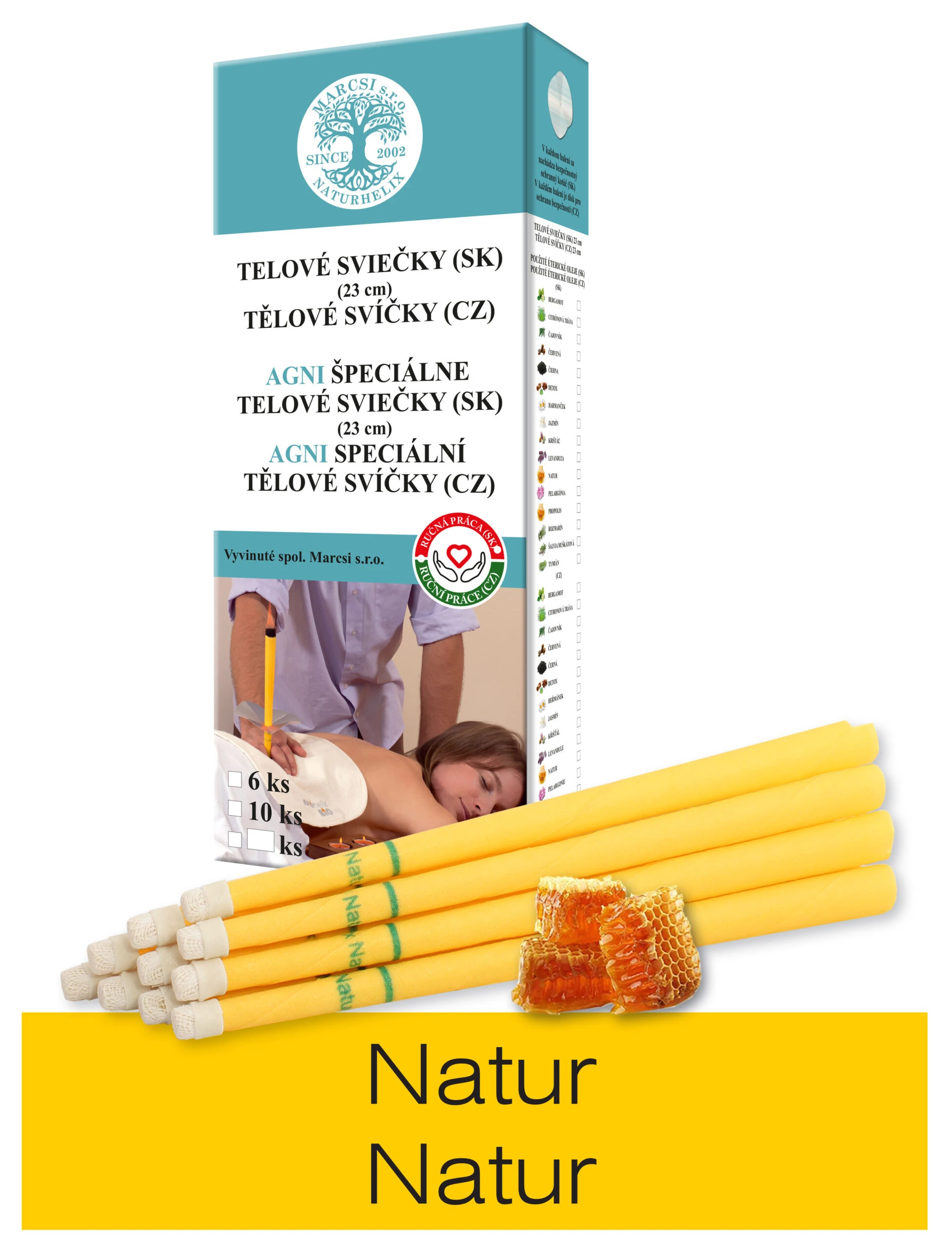NaturheliX® Telové sviečky NATUR (set6)