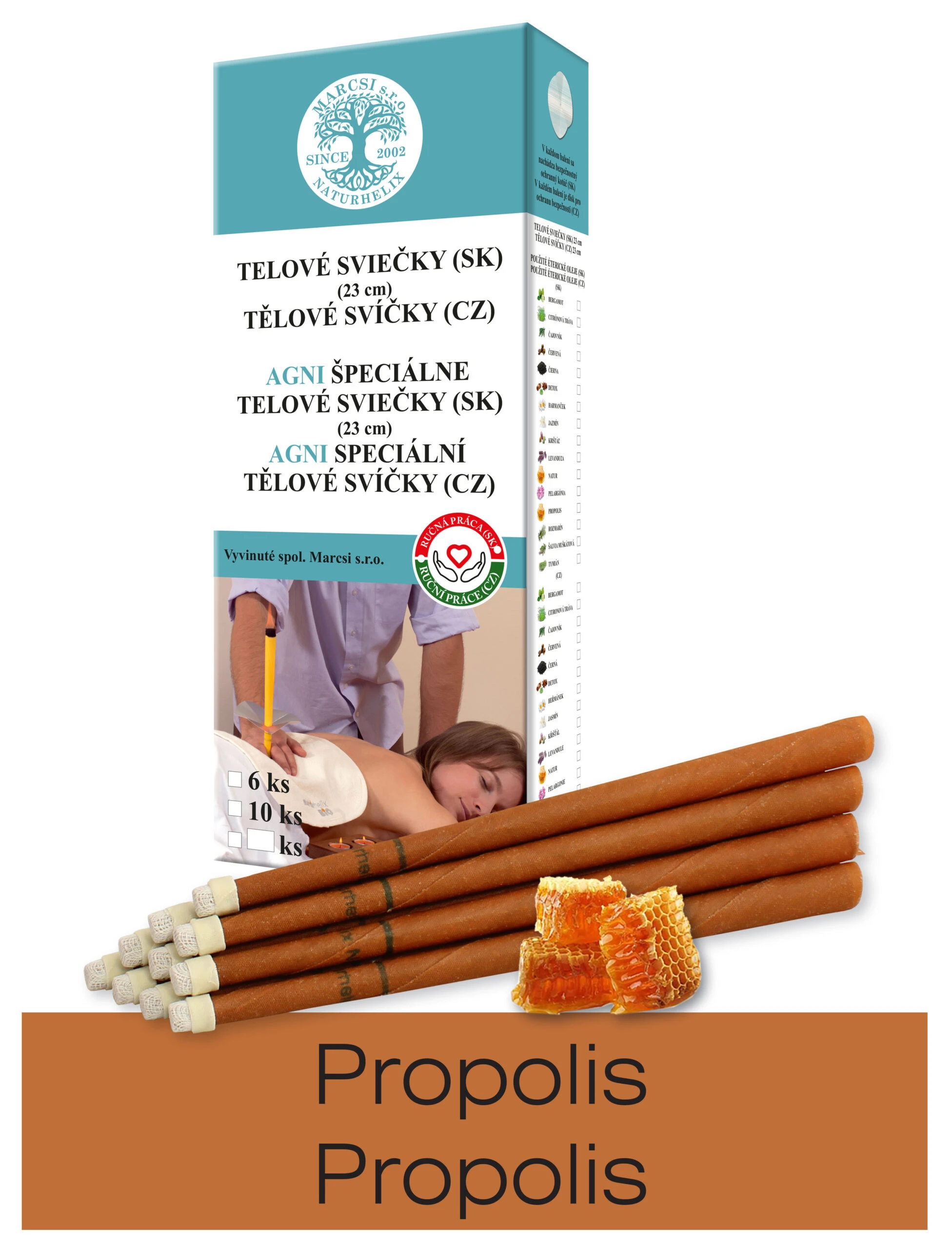 NaturheliX® Telové sviečky PROPOLIS (set6)