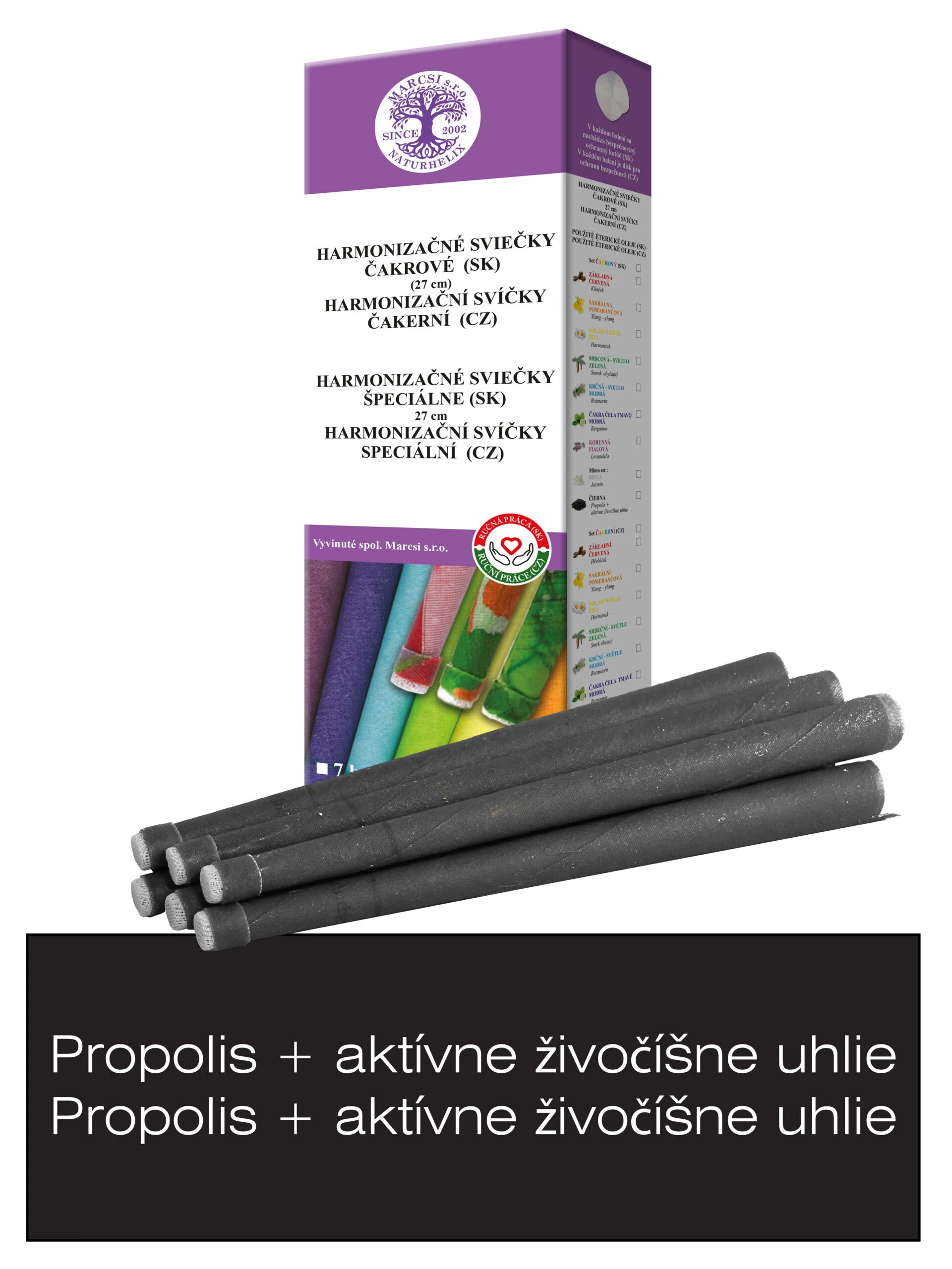 NaturheliX® Čakrové sviečky Čierne (set6)
