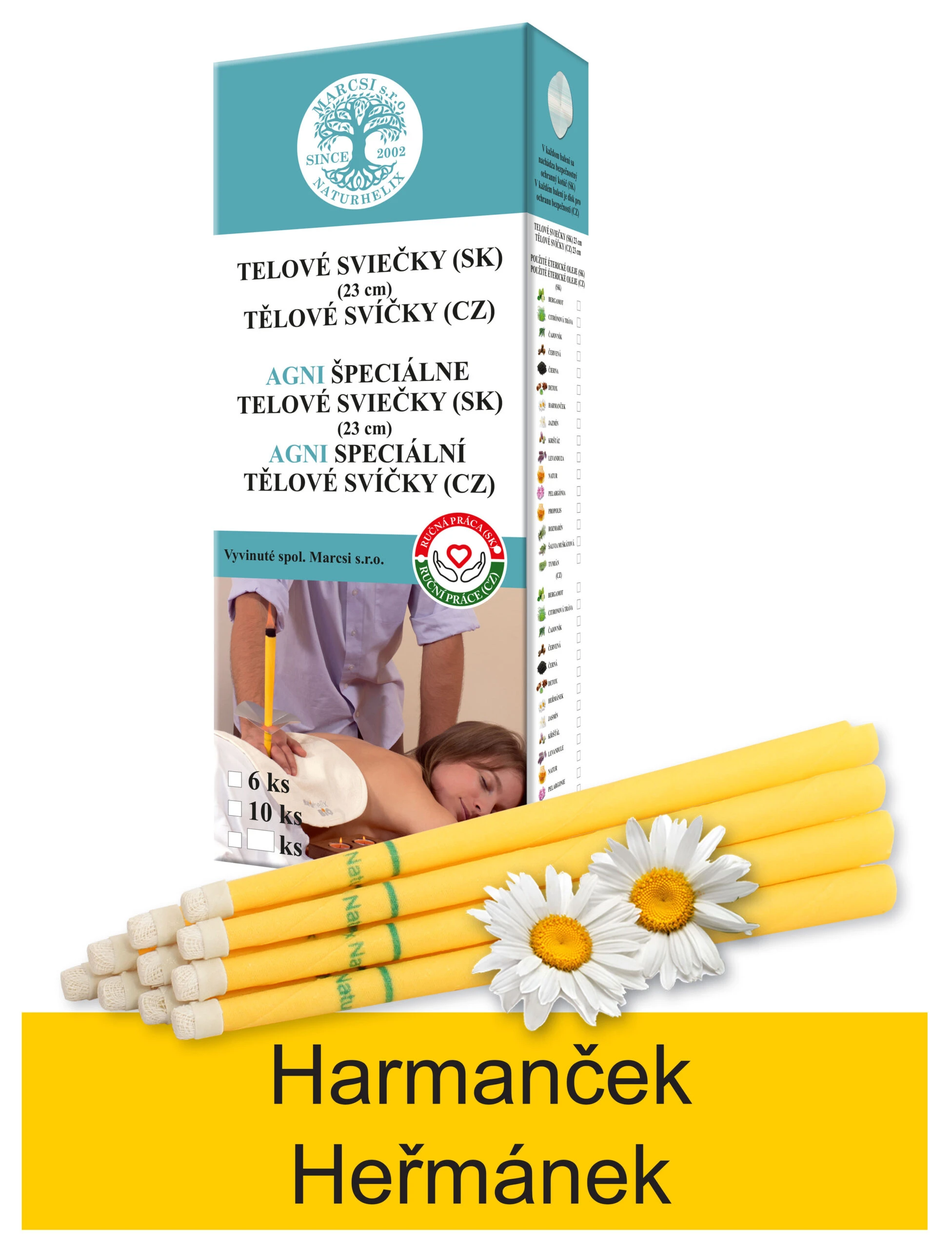 NaturheliX® Telové sviečky HARMANČEK (set6)