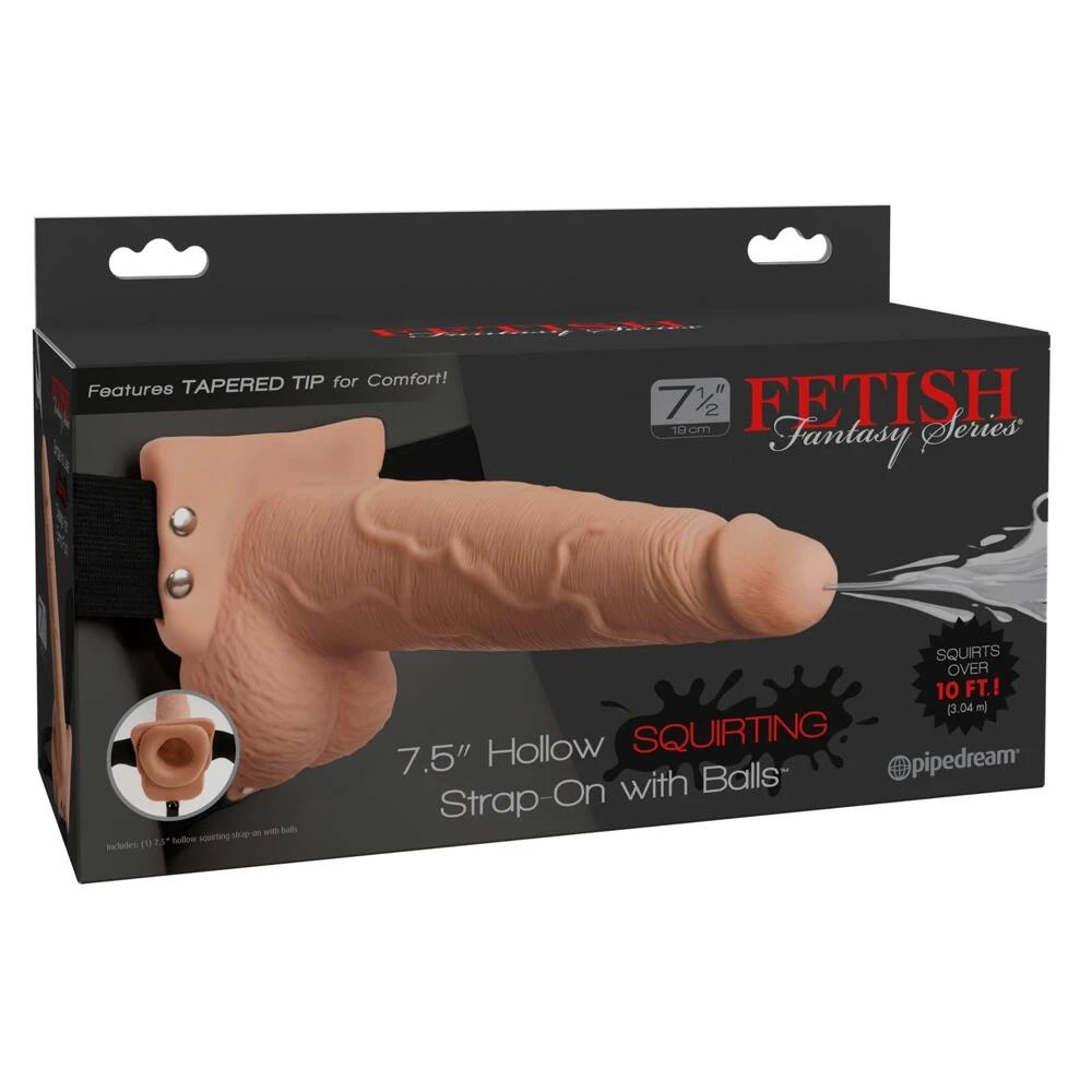 Fetish Fantasy Strap-On 7,5 – duté pripínacie striekajúce dildo (telová farba)