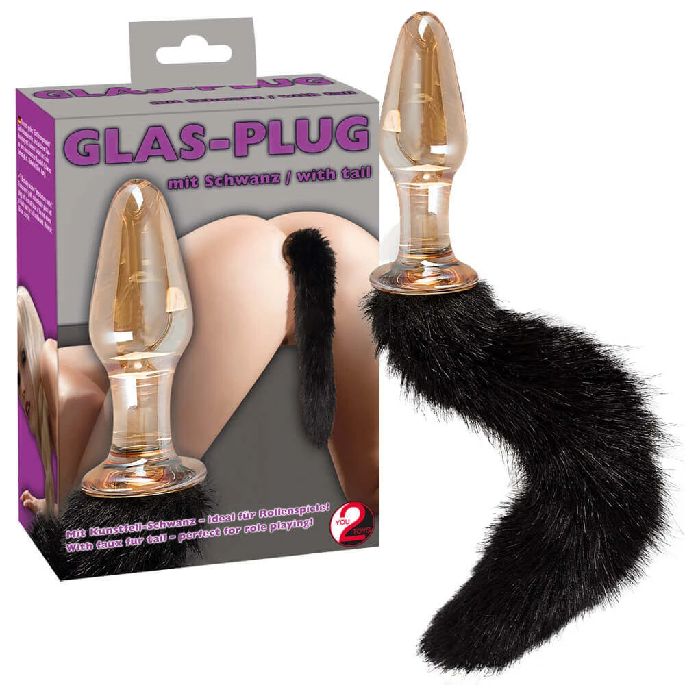 You2Toys With Tail – sklenený análny kolík s mačacím chvostom