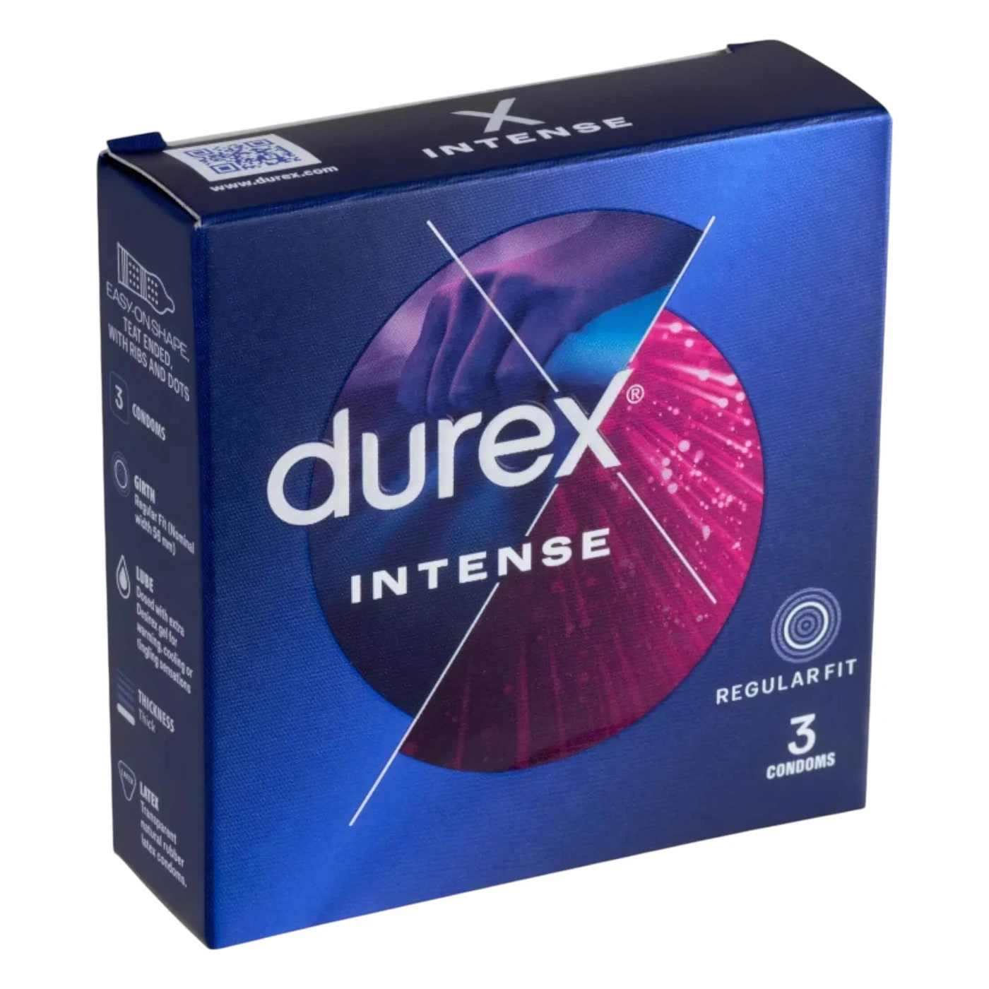 Durex Intense – vrúbkované a bodkované kondómy 3 ks